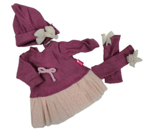 babypopkleding Colette meisjes textiel paars/roze - ToyRunner