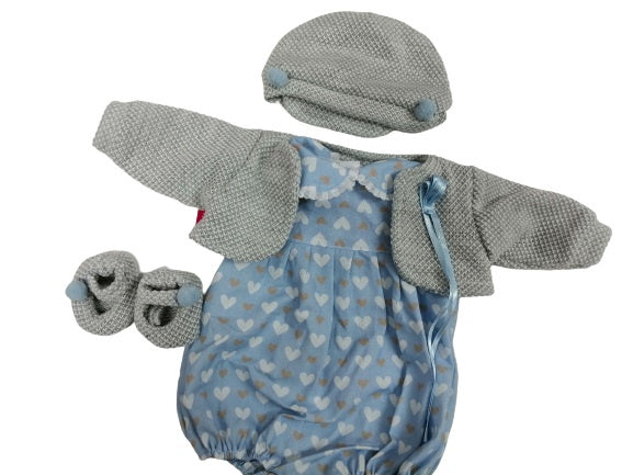 babypopkleding Llorón meisjes textiel blauw/grijs - ToyRunner