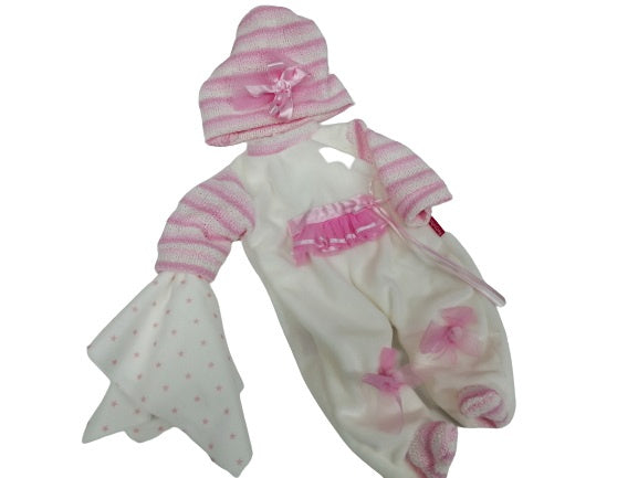 babypopkleding Llorón meisjes textiel wit/roze - ToyRunner