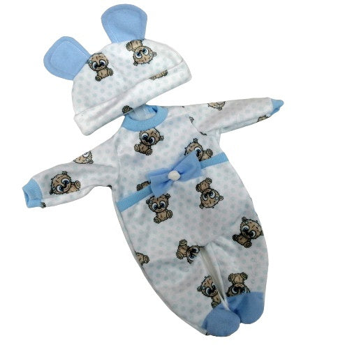 babypopkleding Pyjama meisjes textiel blauw 2-delig - ToyRunner