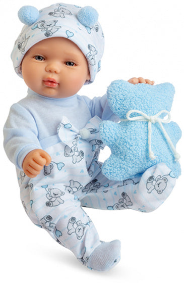 poppenpyjama Baby Smile 28 cm lichtblauw 2-delig - ToyRunner