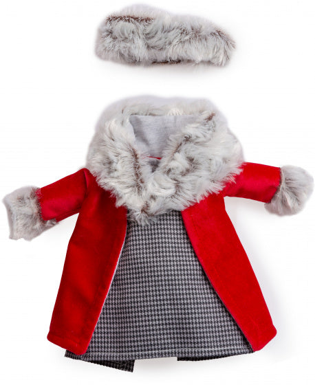 poppenkleding Fashion 35 cm textiel rood/grijs 4-delig - ToyRunner