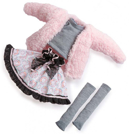 poppenkleding meisjes 35 cm textiel roze 4-delig - ToyRunner