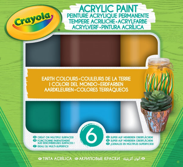 acrylverf aardetinten 6 kleuren 59 ml - ToyRunner