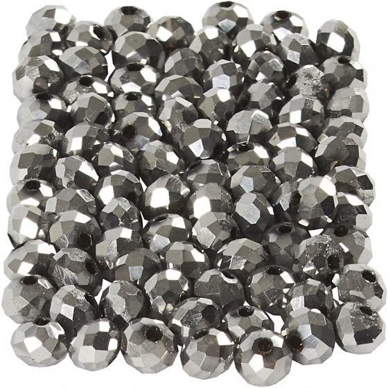 facetkralen metallic grijs 4 mm 100 stuks - ToyRunner