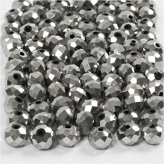 facetkralen metallic grijs 6 mm 100 stuks - ToyRunner
