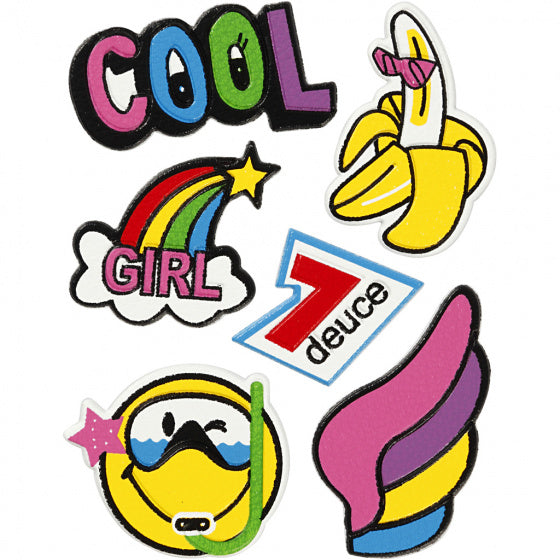 zachte stickers 'Cool Girl' 6 stuks - ToyRunner