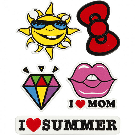 zachte stickers 'I Love Mom' 5 stuks - ToyRunner