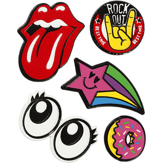 zachte stickers 'Rock Out' 5 stuks - ToyRunner