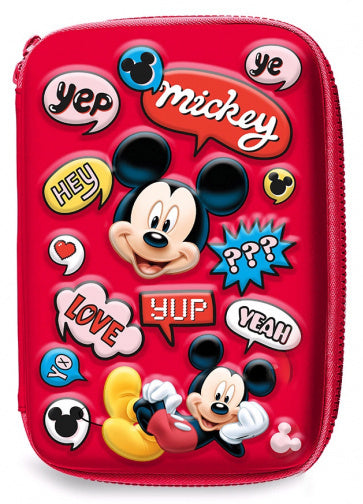 etui Mickey Mouse junior 14 x 21 cm polyester/EVA rood - ToyRunner
