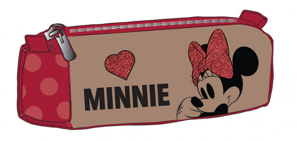 etui Minnie Mouse 21 x 7,5 cm polyester rood/bruin - ToyRunner