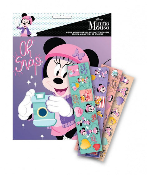 stickerboek Minnie meisjes 21 cm papier roze 50 stickers - ToyRunner