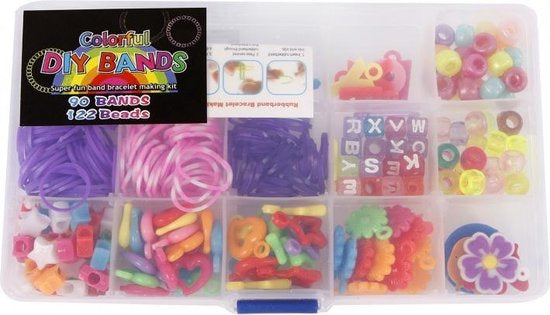 loombandjesbox Colorful meisjes 30 x 12 cm 214-delig - ToyRunner