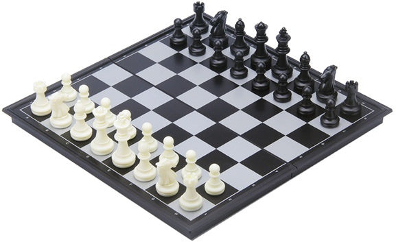 reisspel backgammon/schaken 24 cm zwart/wit - ToyRunner