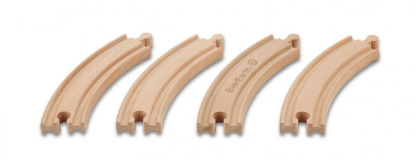 Treinrails hout bocht 17,8 cm 4-delig - ToyRunner