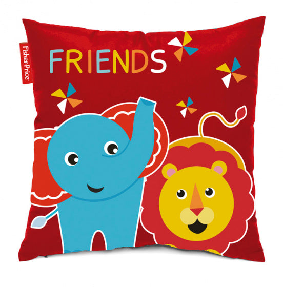 kussen olifant & leeuw junior 40 cm rood/blauw - ToyRunner