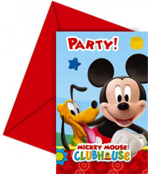 Uitnodigingen Mickey Mouse, 6st. - ToyRunner
