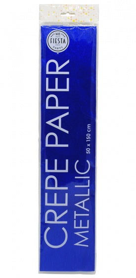 crêpepapier metallic 150 x 50 cm donkerblauw - ToyRunner