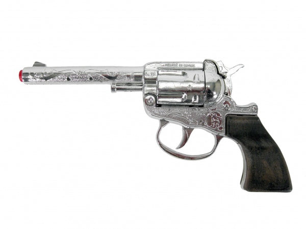 Speelgoed revolver cowboy 100 schots zilver - ToyRunner