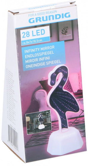 oneindige spiegel flamingo LED 8x7x18,5 cm roze/wit - ToyRunner