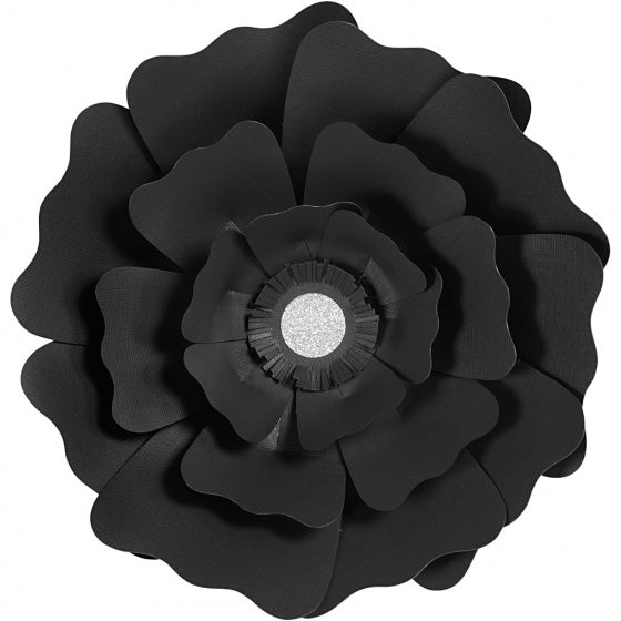 papieren bloemen zwart 15 + 25 cm 2 stuks - ToyRunner