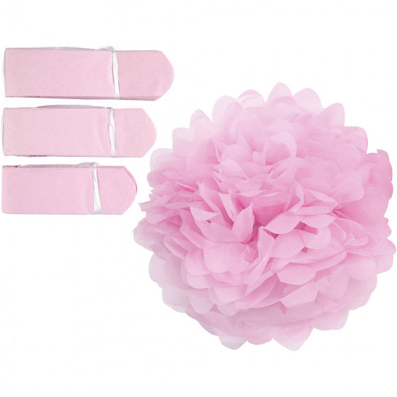 pompons zijdepapier 20-24-30 cm roze 3-delig - ToyRunner