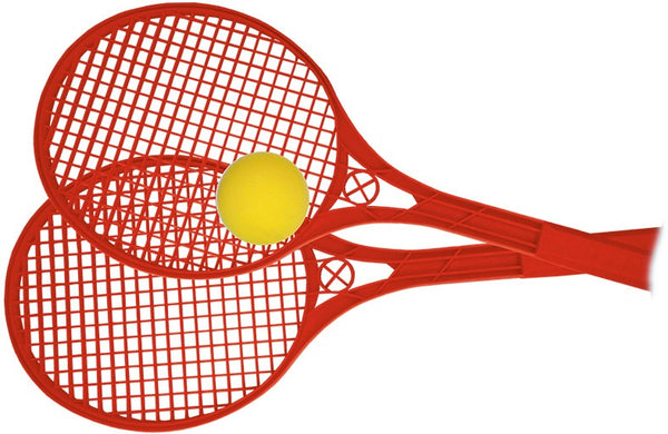 Beach Ball rackets 2 stuks en bal 54 cm rood - ToyRunner