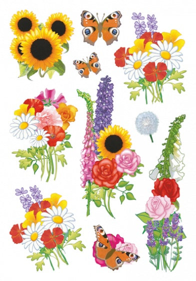 etiketten 10 stuks 16 x 9 cm bloemen & vlinders - ToyRunner