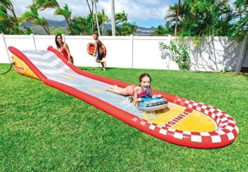waterglijbaan junior 5,6 x 1,2 m vinyl grijs/rood 3-delig - ToyRunner