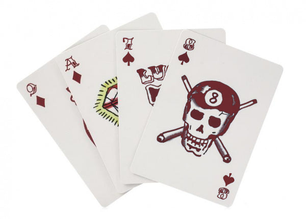 speelkaarten tattoo 5 x 7,5 cm karton rood 54-delig - ToyRunner
