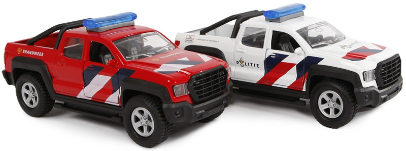 Auto pb Kids Globe hulpdiensten + licht/geluid - 14 cm - Speelgoedauto Kids Globe - ToyRunner