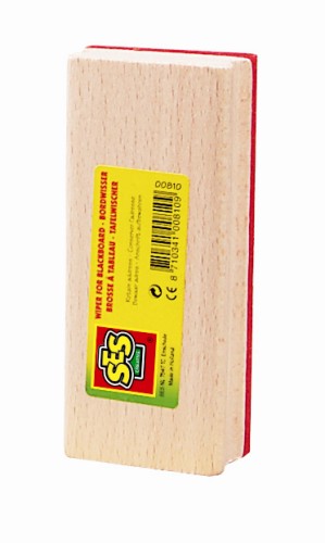 bordenwisser hout 12 x 5,5 cm blank/rood - ToyRunner