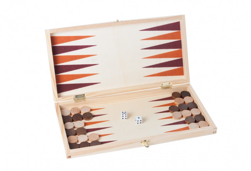schaak/backgammon opklapbaar 29 cm hout naturel - ToyRunner
