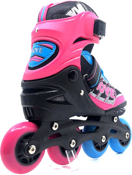 inline skates Fast semi-softboot verstelbaar roze/blauw maat 38-41