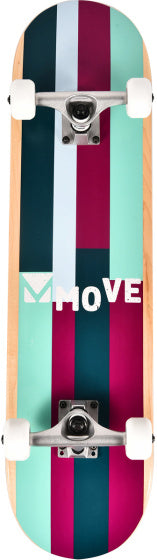 Stripes skateboard 79 x 19,7 cm paars/grijs/groen