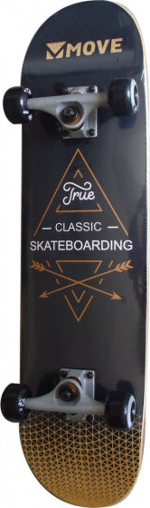 skateboard True 78 x 19 cm hout zwart/goud - ToyRunner