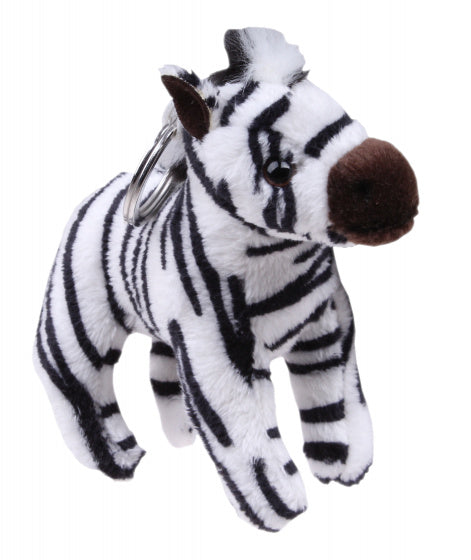 sleutelhanger zebra 12 cm pluche zwart/wit - ToyRunner