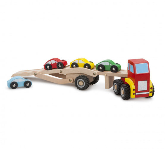 autotransporter junior hout rood/bruin 2-delig - ToyRunner