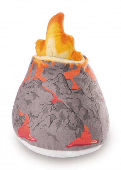 knuffel Vulkaan junior 16 x 23 cm pluche bruin/oranje - ToyRunner