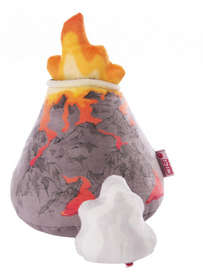knuffel Vulkaan junior 16 x 23 cm pluche bruin/oranje - ToyRunner