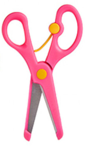 kinderschaar junior 19,5 x 7,5 cm staal roze/geel - ToyRunner