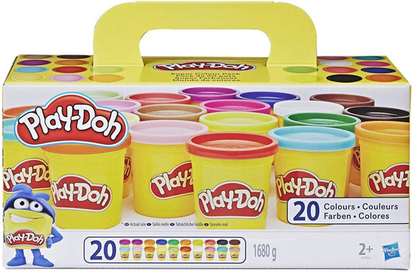 Super kleuren Play-Doh 20 potjes - 1680 gram Boetseerklei Playdoh - ToyRunner