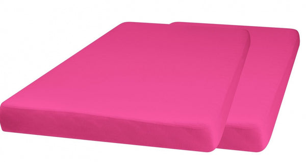 hoeslaken junior 140 x 70 cm katoen roze 2 stuks
