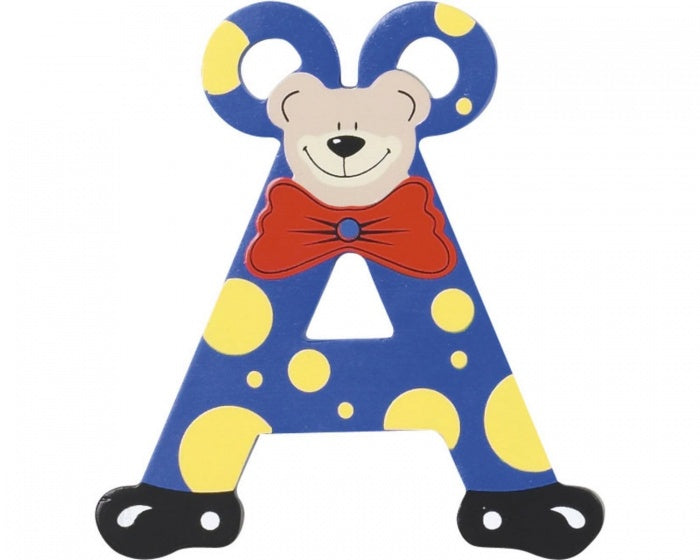 letter Ä beer hout 10 cm donkerblauw - ToyRunner