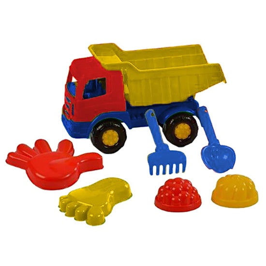 strandset met kiepwagen 7-delig blauw/geel/rood - ToyRunner