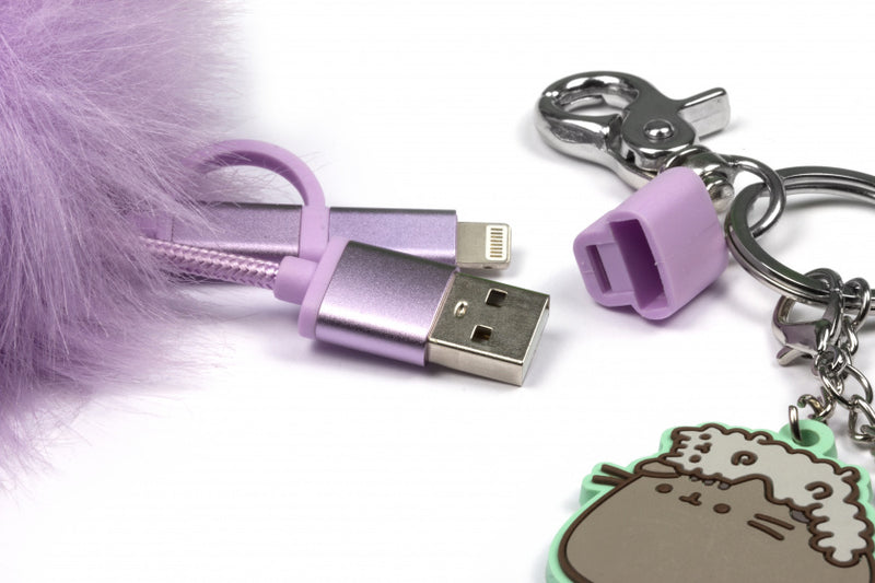 Pusheen 3-in-1 USB-oplaadkabel PomPom paars - ToyRunner