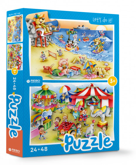 legpuzzel Beach & Circus junior 24/48 stukjes - ToyRunner