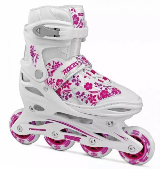 inline skates Compy 8.0 softboot 82A wit/roze maat 26-29 - ToyRunner