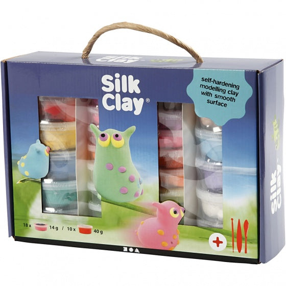 Silk Clay Set met 28 potjes en Gereedschap - ToyRunner