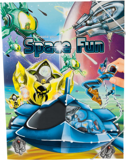 kleur-/stickerboek Create your Space Fun - ToyRunner